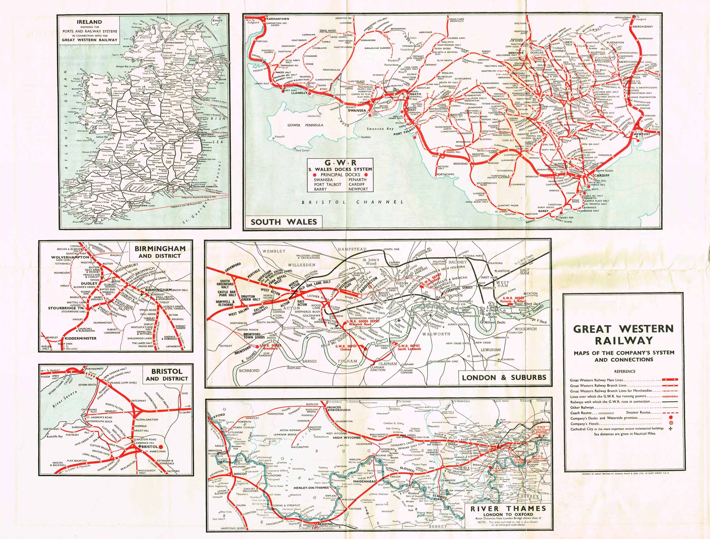 GWR Route Maps (included With The Last Two 1947 Timetables).